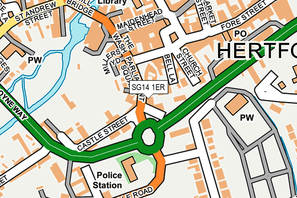 SG14 1ER map - OS OpenMap – Local (Ordnance Survey)