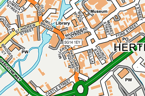 SG14 1EY map - OS OpenMap – Local (Ordnance Survey)