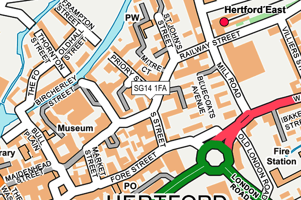 SG14 1FA map - OS OpenMap – Local (Ordnance Survey)