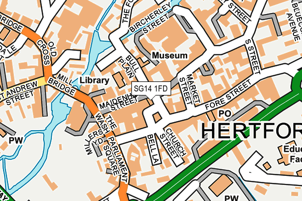SG14 1FD map - OS OpenMap – Local (Ordnance Survey)
