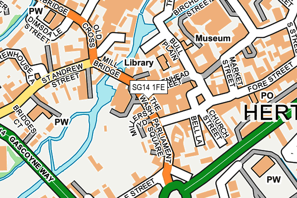 SG14 1FE map - OS OpenMap – Local (Ordnance Survey)