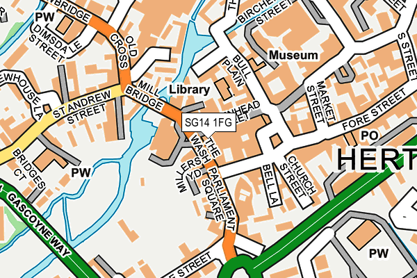 SG14 1FG map - OS OpenMap – Local (Ordnance Survey)