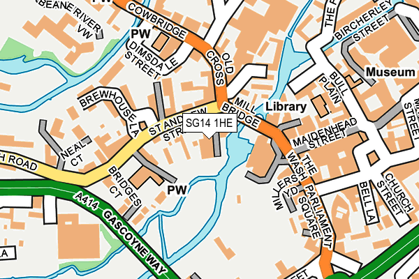 SG14 1HE map - OS OpenMap – Local (Ordnance Survey)