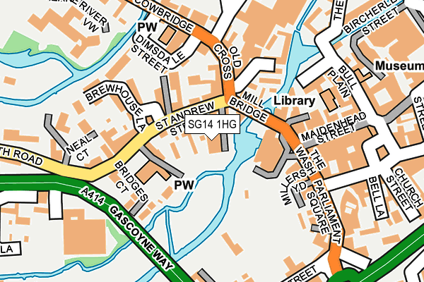 SG14 1HG map - OS OpenMap – Local (Ordnance Survey)