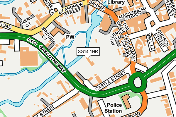 SG14 1HR map - OS OpenMap – Local (Ordnance Survey)