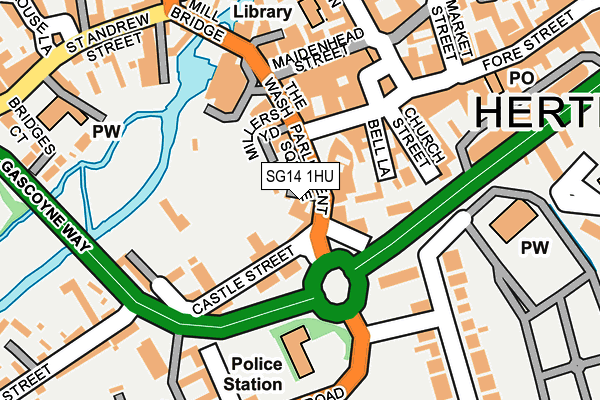 SG14 1HU map - OS OpenMap – Local (Ordnance Survey)