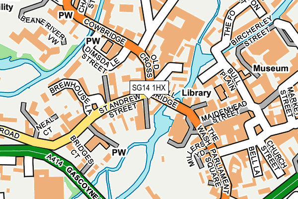 SG14 1HX map - OS OpenMap – Local (Ordnance Survey)