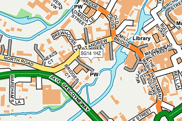 SG14 1HZ map - OS OpenMap – Local (Ordnance Survey)