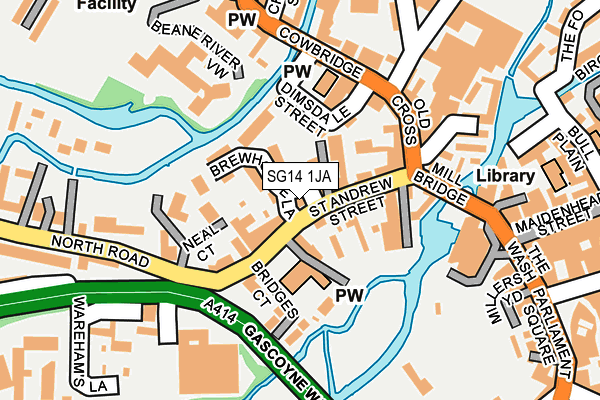 SG14 1JA map - OS OpenMap – Local (Ordnance Survey)