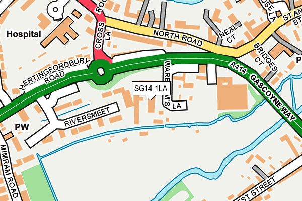 SG14 1LA map - OS OpenMap – Local (Ordnance Survey)