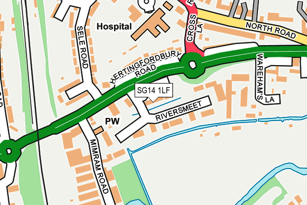 SG14 1LF map - OS OpenMap – Local (Ordnance Survey)