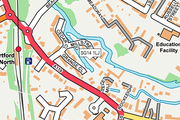 SG14 1LJ map - OS OpenMap – Local (Ordnance Survey)