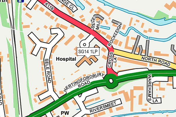 SG14 1LP map - OS OpenMap – Local (Ordnance Survey)