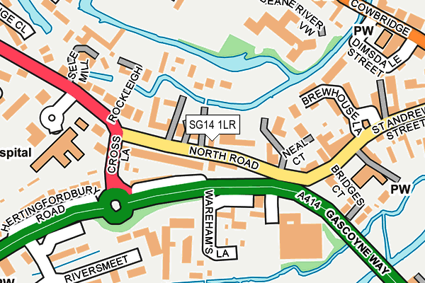 SG14 1LR map - OS OpenMap – Local (Ordnance Survey)