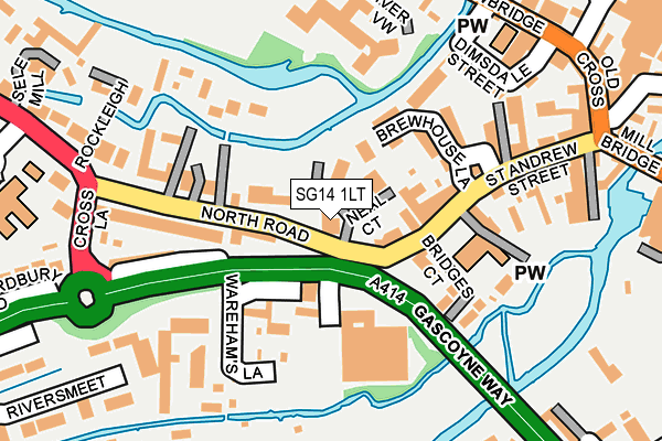 SG14 1LT map - OS OpenMap – Local (Ordnance Survey)