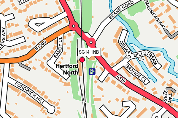 SG14 1NB map - OS OpenMap – Local (Ordnance Survey)