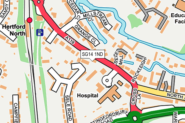 SG14 1ND map - OS OpenMap – Local (Ordnance Survey)