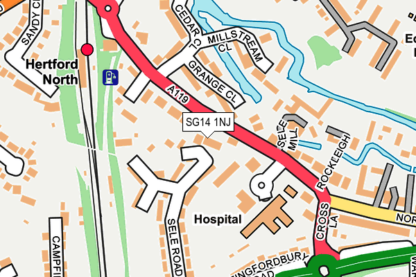 SG14 1NJ map - OS OpenMap – Local (Ordnance Survey)