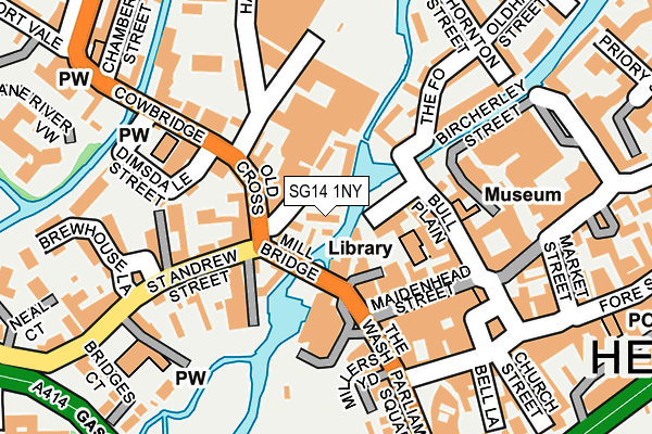 SG14 1NY map - OS OpenMap – Local (Ordnance Survey)