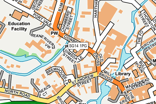 SG14 1PG map - OS OpenMap – Local (Ordnance Survey)