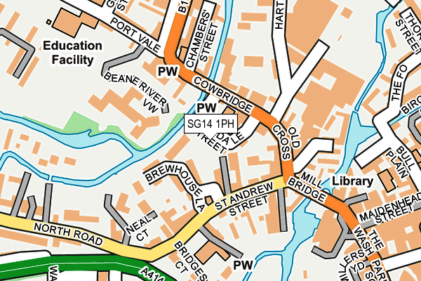 SG14 1PH map - OS OpenMap – Local (Ordnance Survey)