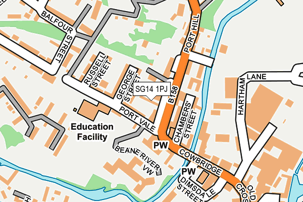 SG14 1PJ map - OS OpenMap – Local (Ordnance Survey)