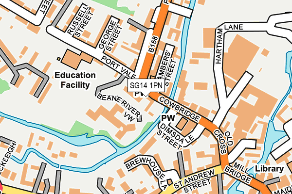 SG14 1PN map - OS OpenMap – Local (Ordnance Survey)