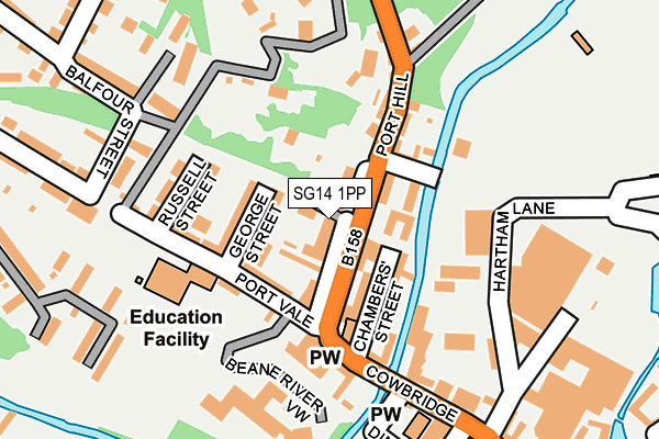 SG14 1PP map - OS OpenMap – Local (Ordnance Survey)