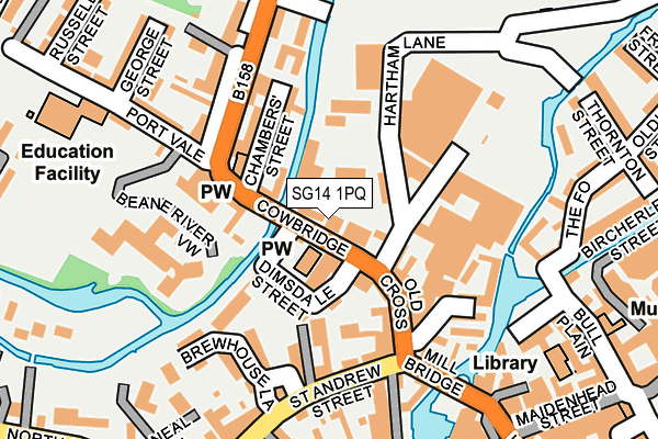 SG14 1PQ map - OS OpenMap – Local (Ordnance Survey)