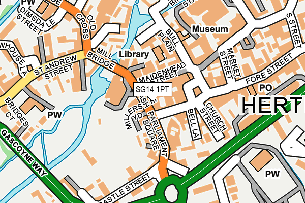 SG14 1PT map - OS OpenMap – Local (Ordnance Survey)