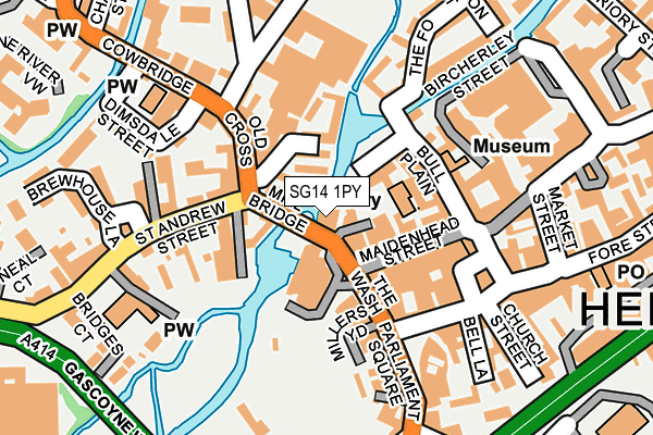 SG14 1PY map - OS OpenMap – Local (Ordnance Survey)