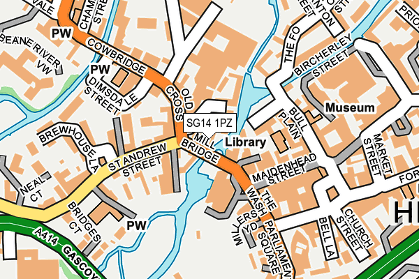 SG14 1PZ map - OS OpenMap – Local (Ordnance Survey)