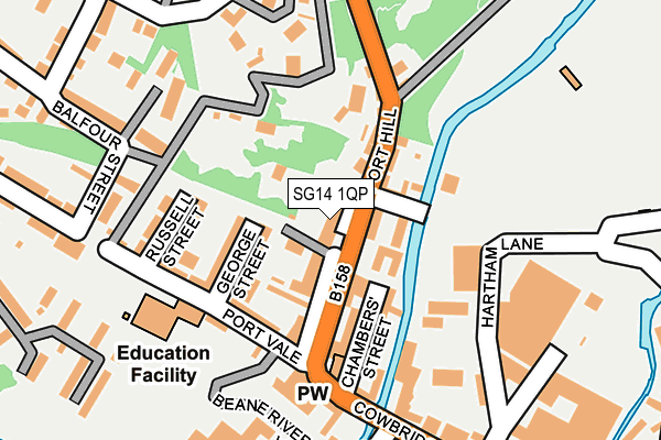 SG14 1QP map - OS OpenMap – Local (Ordnance Survey)