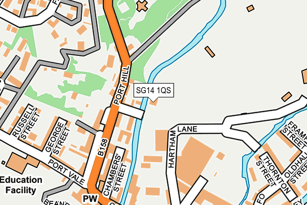 SG14 1QS map - OS OpenMap – Local (Ordnance Survey)