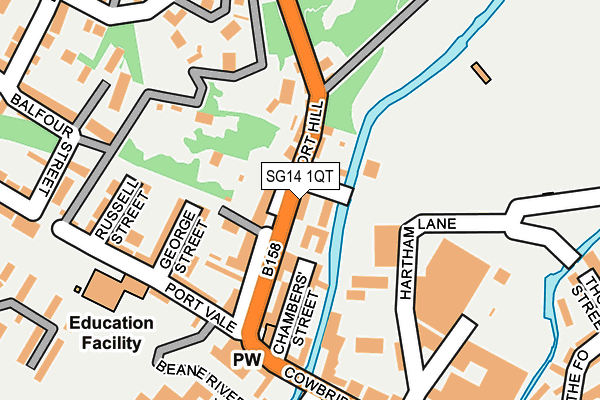 SG14 1QT map - OS OpenMap – Local (Ordnance Survey)