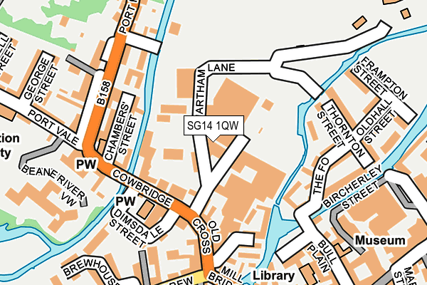 SG14 1QW map - OS OpenMap – Local (Ordnance Survey)