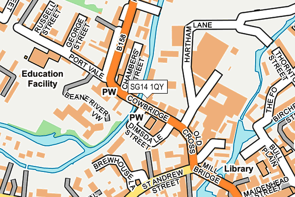 SG14 1QY map - OS OpenMap – Local (Ordnance Survey)