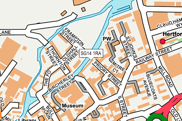 SG14 1RA map - OS OpenMap – Local (Ordnance Survey)