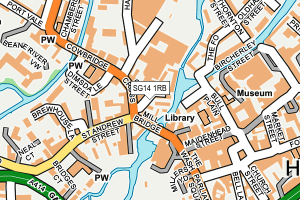 SG14 1RB map - OS OpenMap – Local (Ordnance Survey)