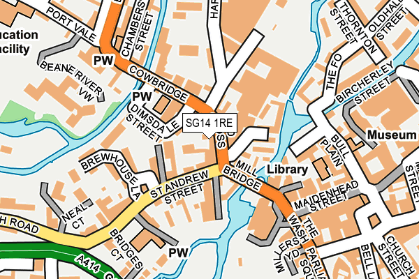 SG14 1RE map - OS OpenMap – Local (Ordnance Survey)