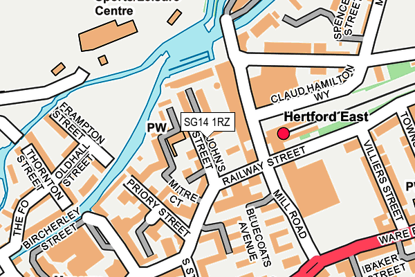 SG14 1RZ map - OS OpenMap – Local (Ordnance Survey)