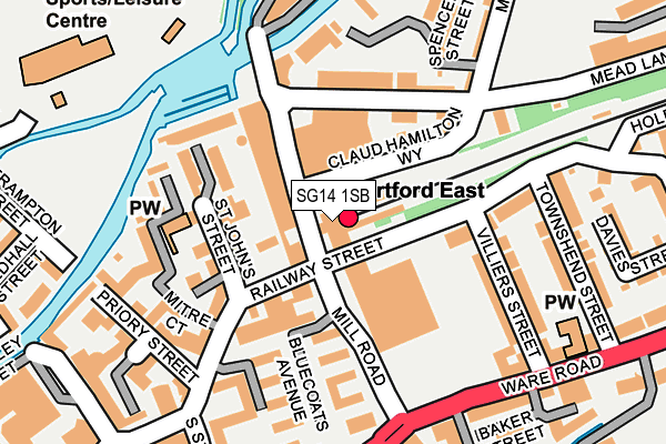 SG14 1SB map - OS OpenMap – Local (Ordnance Survey)