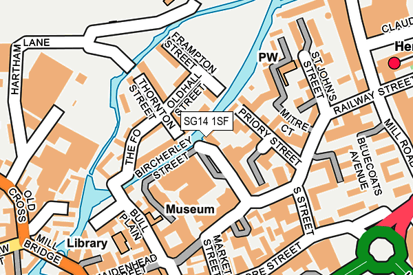 SG14 1SF map - OS OpenMap – Local (Ordnance Survey)