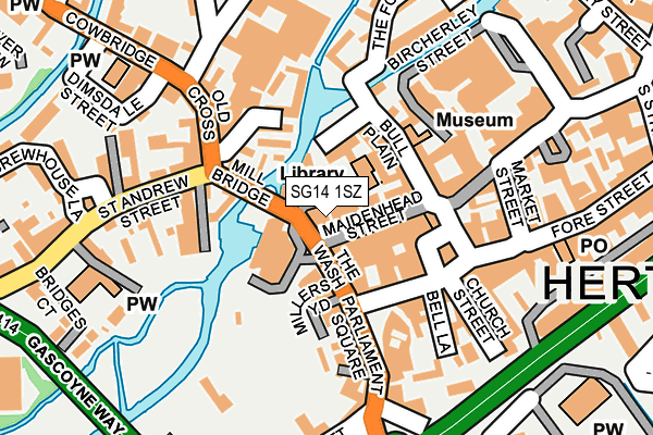 SG14 1SZ map - OS OpenMap – Local (Ordnance Survey)