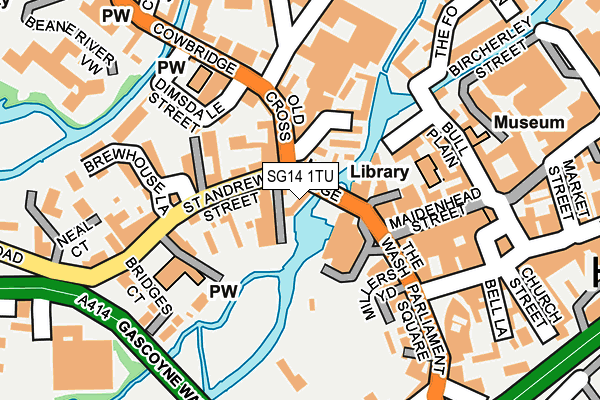 SG14 1TU map - OS OpenMap – Local (Ordnance Survey)