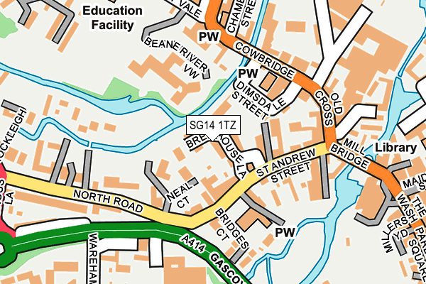 SG14 1TZ map - OS OpenMap – Local (Ordnance Survey)