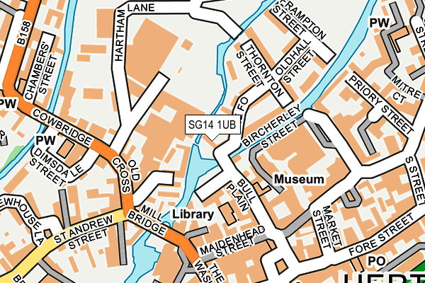 SG14 1UB map - OS OpenMap – Local (Ordnance Survey)