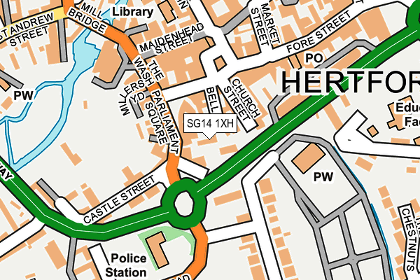 SG14 1XH map - OS OpenMap – Local (Ordnance Survey)