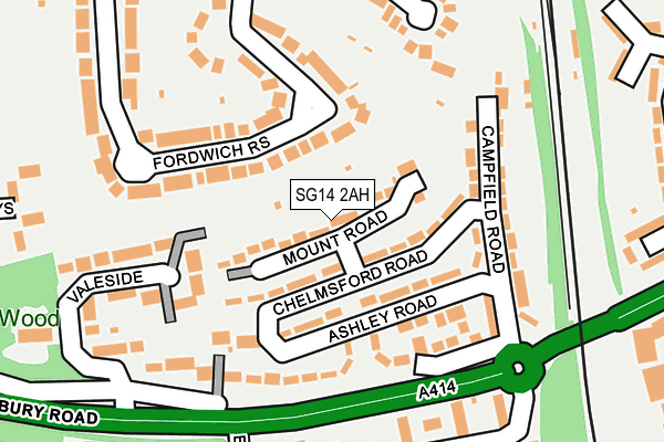 SG14 2AH map - OS OpenMap – Local (Ordnance Survey)
