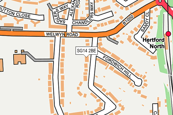 SG14 2BE map - OS OpenMap – Local (Ordnance Survey)